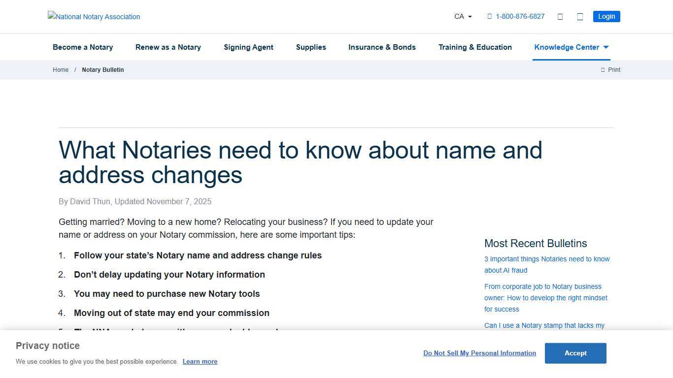 What Notaries need to know about name and address changes NNA